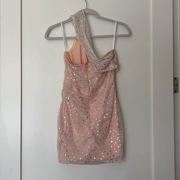 h:ours Rialto Mini Dress in Silver Hearts size s - Picture 2 of 4